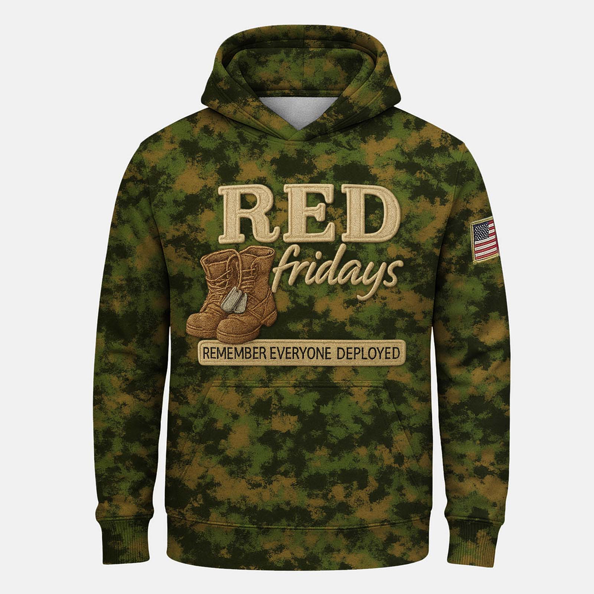 Red Friday All-Over Print Camouflage Apparel Set
