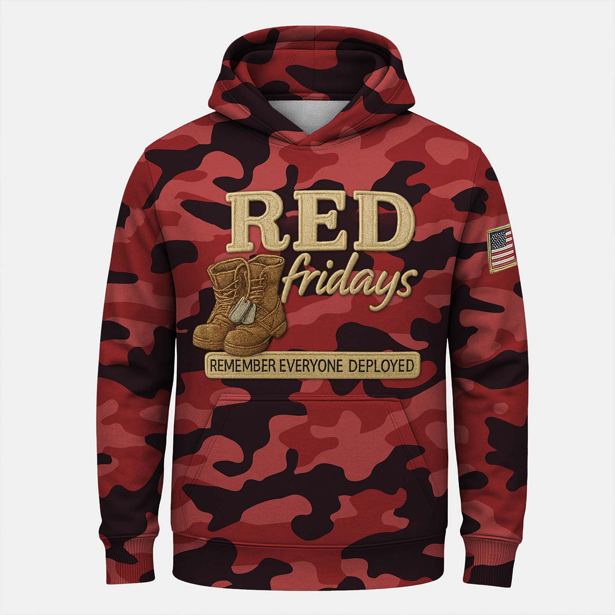 Red Friday All-Over Print Camouflage Apparel Set