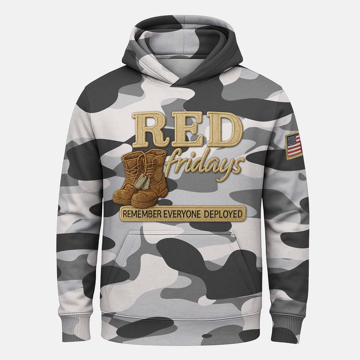 Red Friday All-Over Print Camouflage Apparel Set