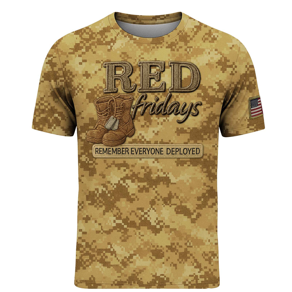 Red Friday All-Over Print Camouflage Apparel Set