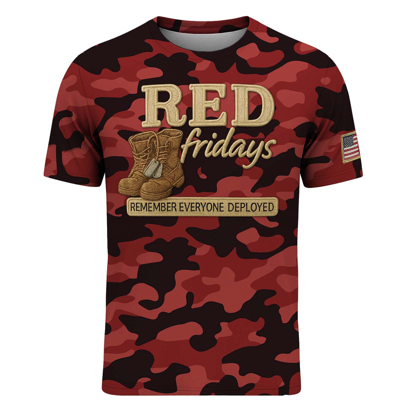 Red Friday All-Over Print Camouflage Apparel Set