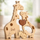 Personalized Family Wooden Puzzle – Giraffe Family