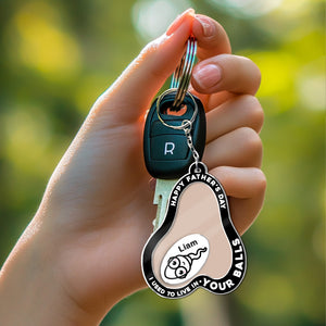 Personalized Funny Shaking Keychain - We used to live in your balls, father's day