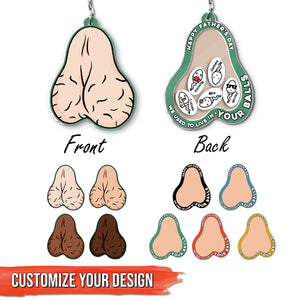 Personalized Funny Shaking Keychain - We used to live in your balls, father's day
