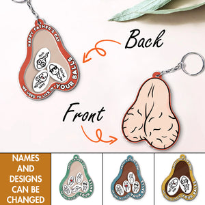 Personalized Funny Shaking Keychain - We used to live in your balls, father's day
