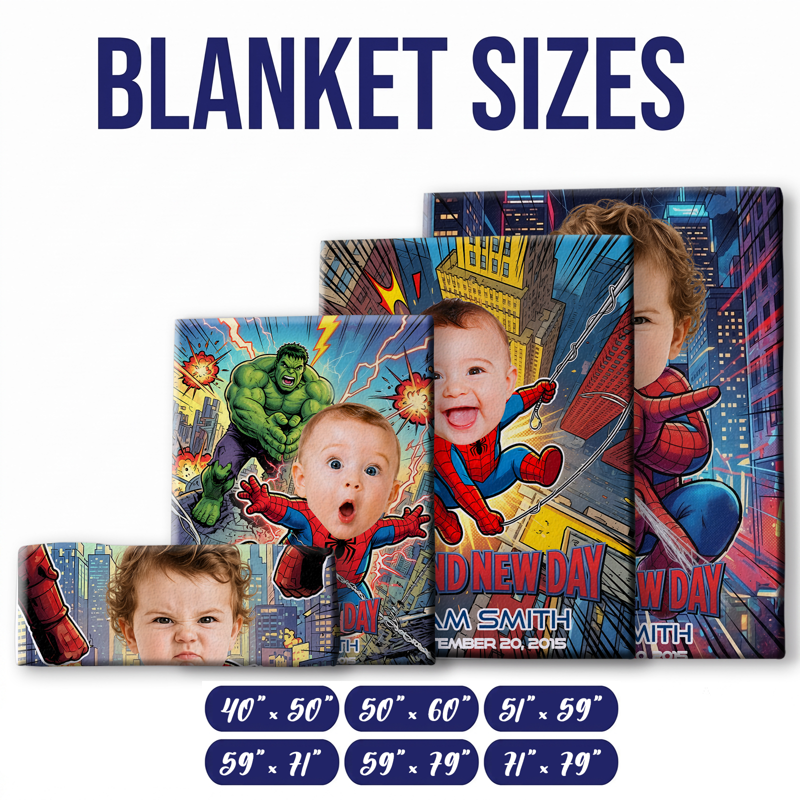 Personalized Spider-Baby Photo Blanket – Custom Baby Face & Name Blanket