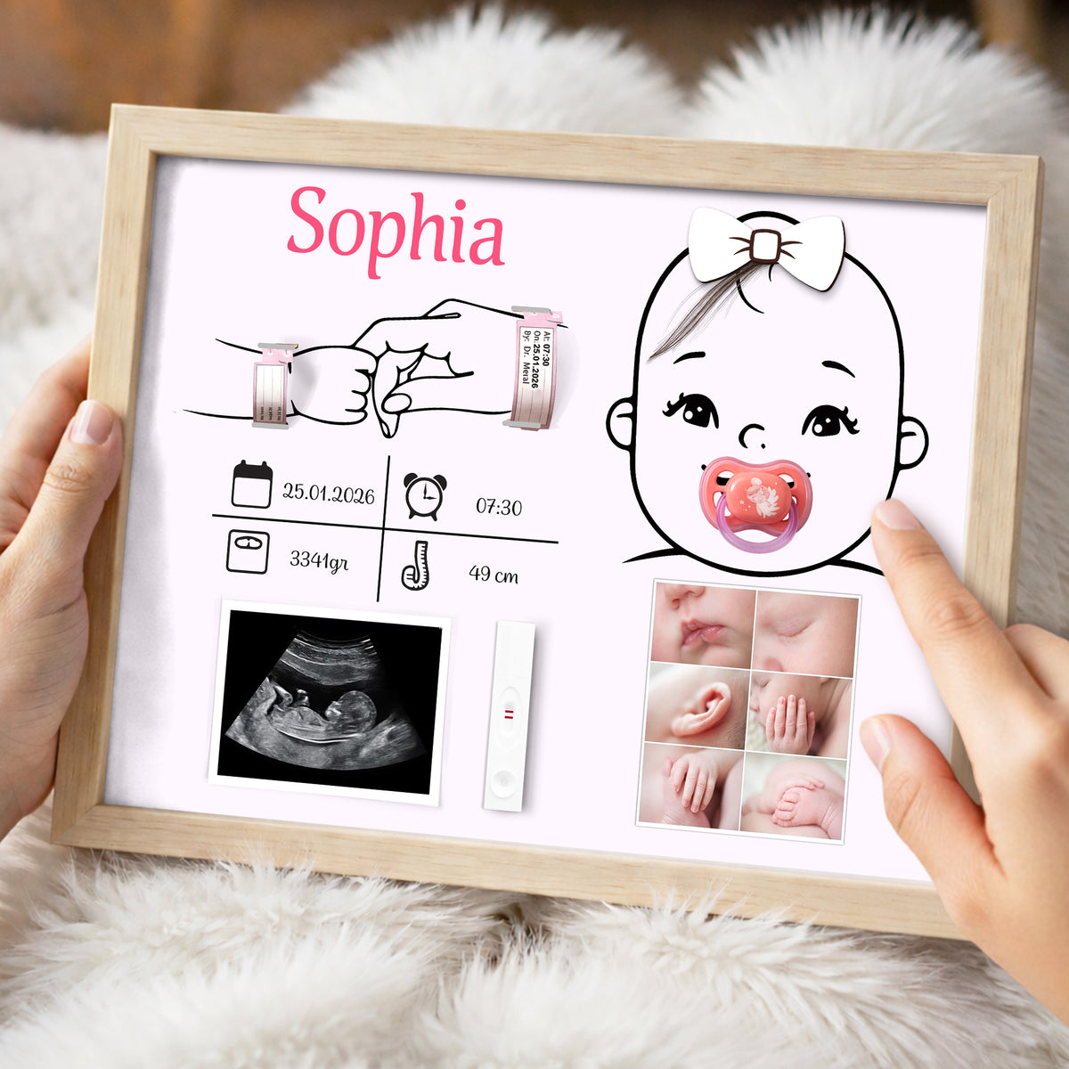 Personalized Wooden Baby Memory Sign – Baby’s First Moments Keepsake