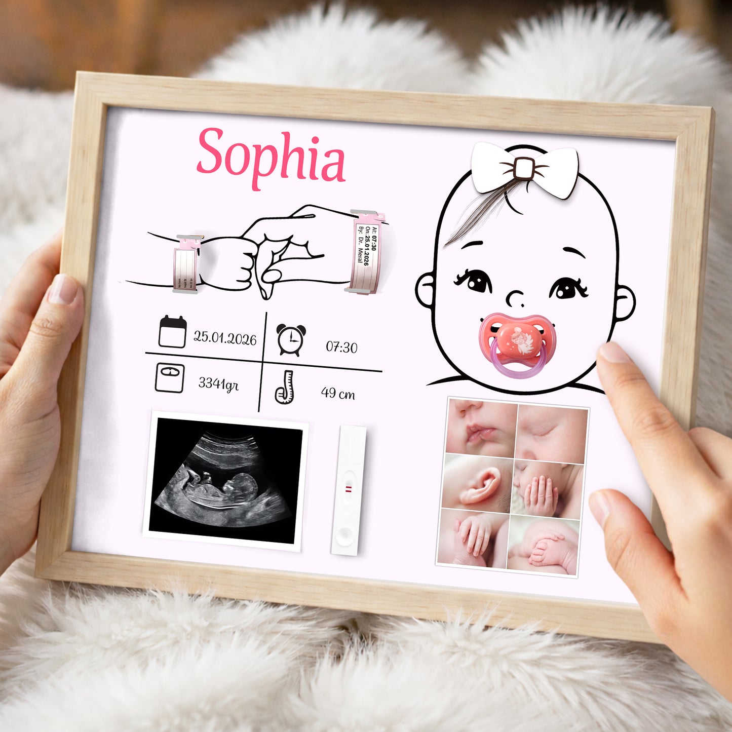 Personalized Wooden Baby Memory Sign – Baby’s First Moments Keepsake