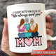 365Gifty white ceramic mug with three women illustration and customizable names perfect unique gifts for mom from daughters