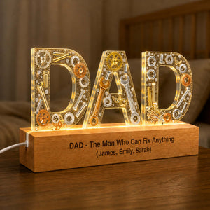 Personalized Dad LED Lamp – Custom Gift for Dad, Father's Day Celebration & Home Decor