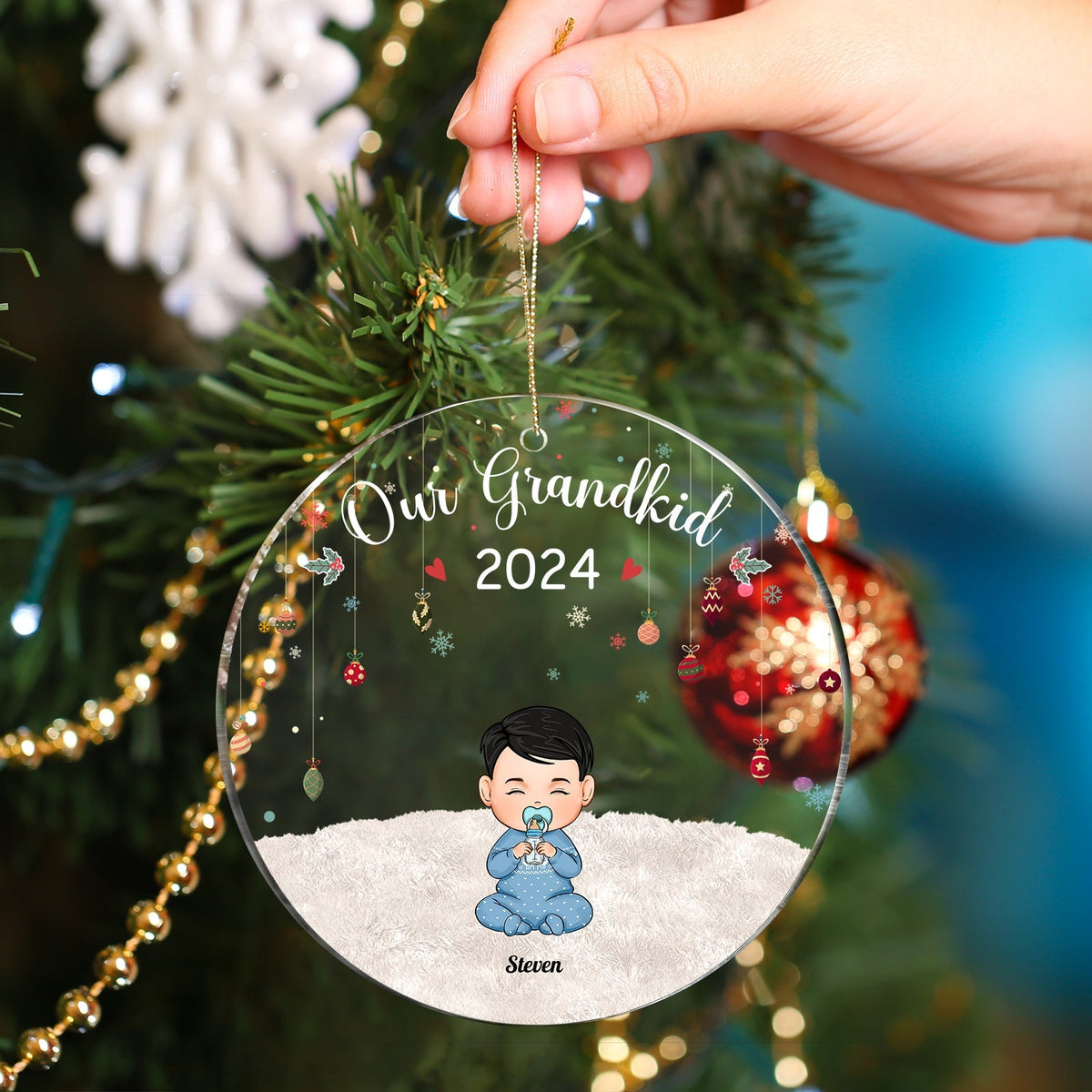 Family - My Grandkids - Personalized Acrylic Ornament
