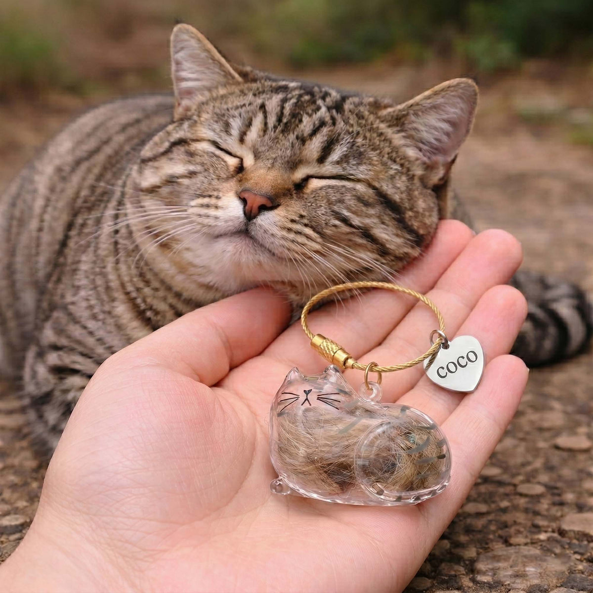 A Piece of Your Pet Forever – Personalized Pet Fur Keepsake Holder with Name Tag