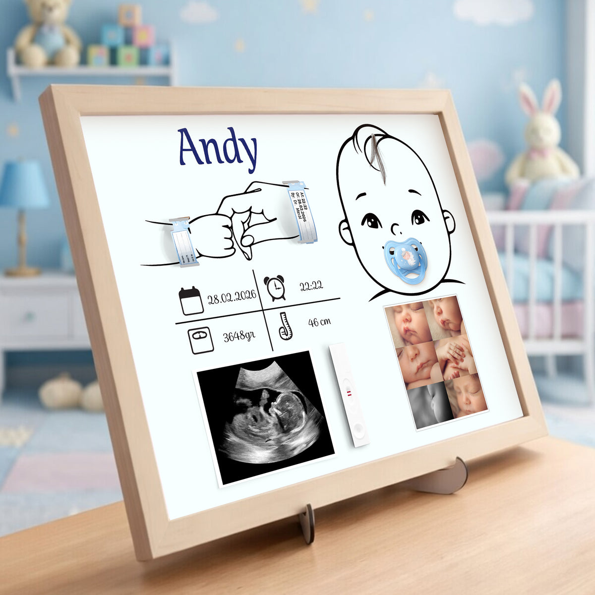 Personalized Wooden Baby Memory Sign – Baby’s First Moments Keepsake