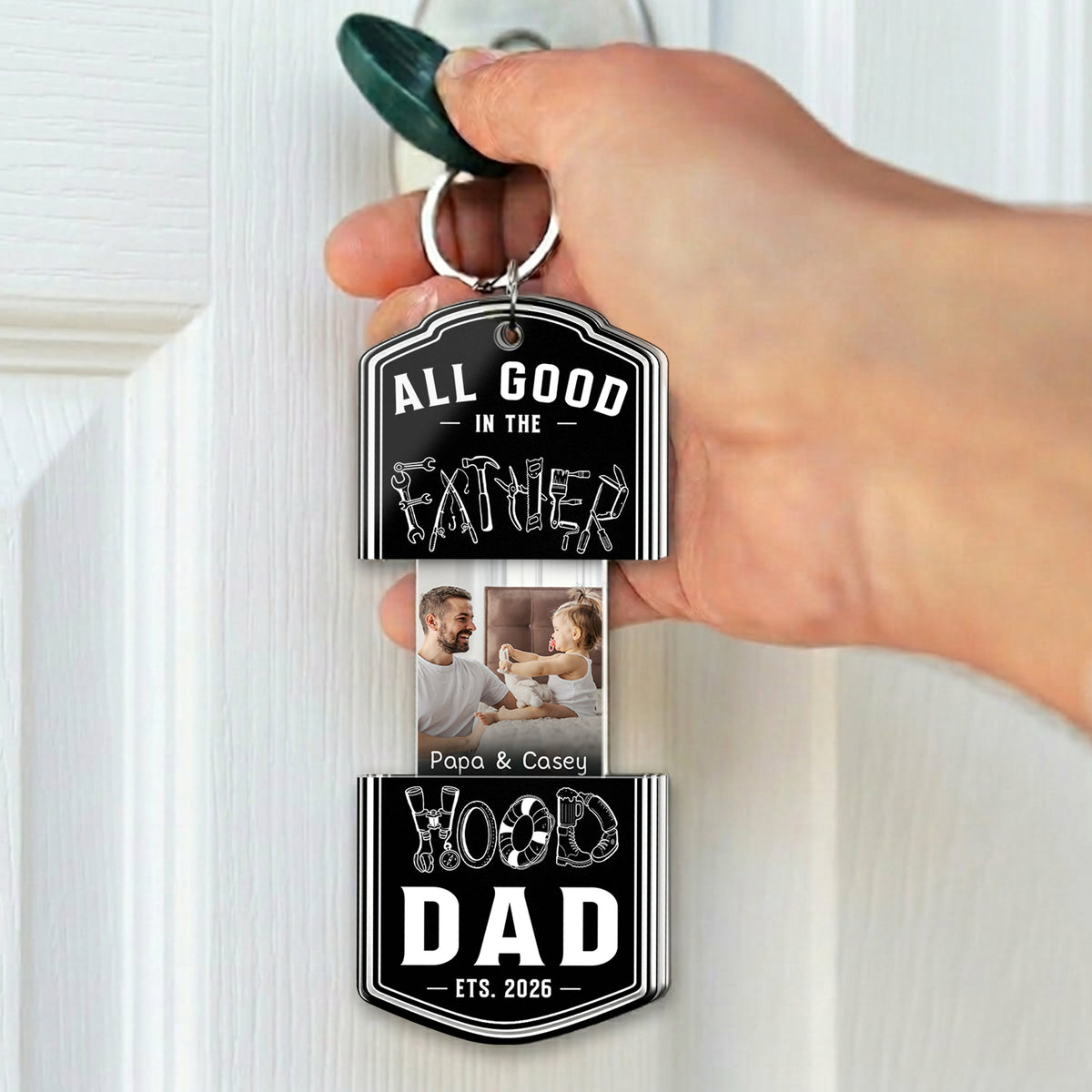 Father's Day Gift, Hidden Message for Dad, Father, Grandpa, Papa - Personalized Acrylic Keychain