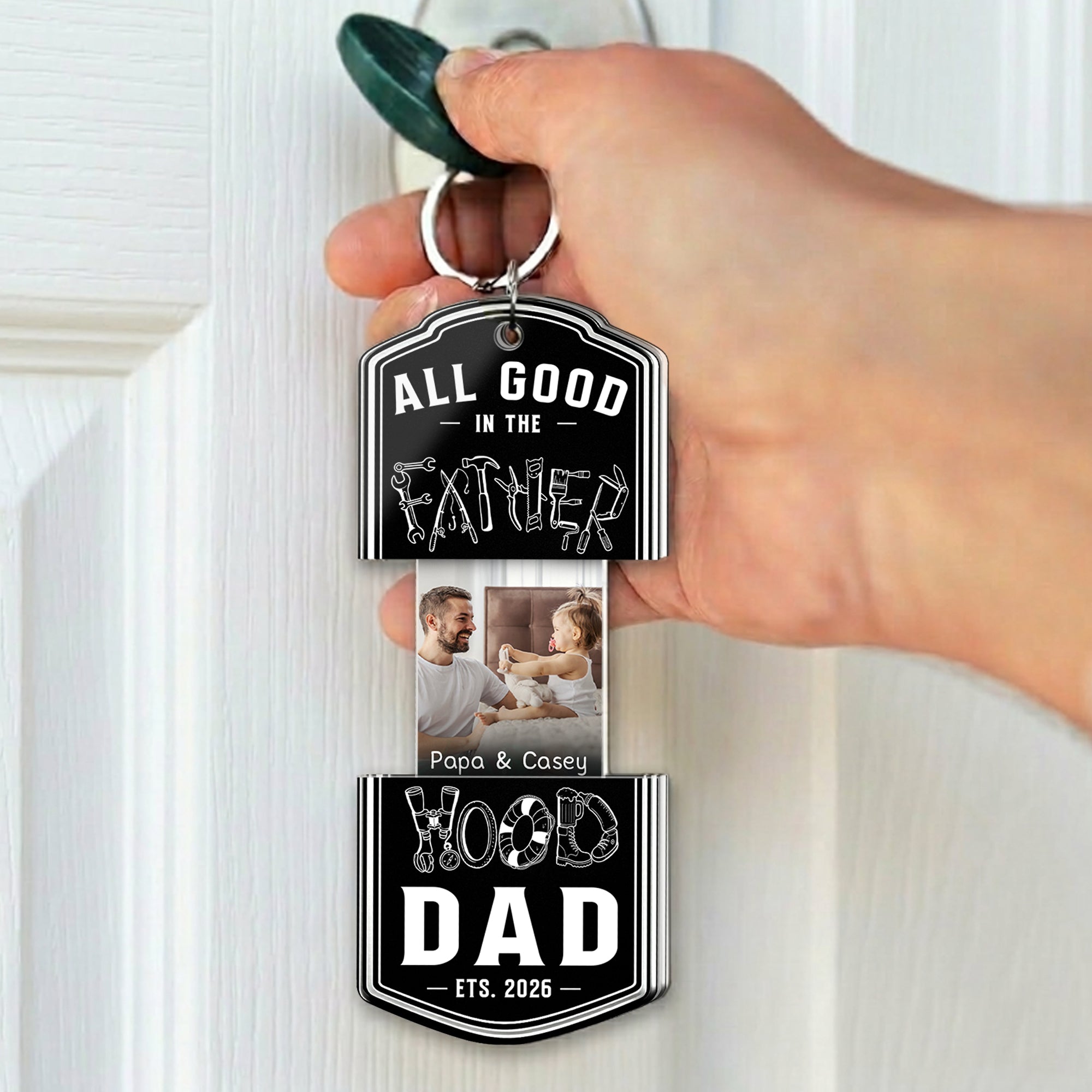 Father's Day Gift, Hidden Message for Dad, Father, Grandpa, Papa - Personalized Acrylic Keychain