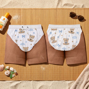 Funny Baby Diaper Men's Swim Trunks – Novelty Beach Shorts, Father's Day Gift