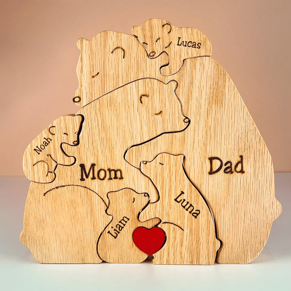 Family - Wooden Bears - Personalized Wooden Puzzle