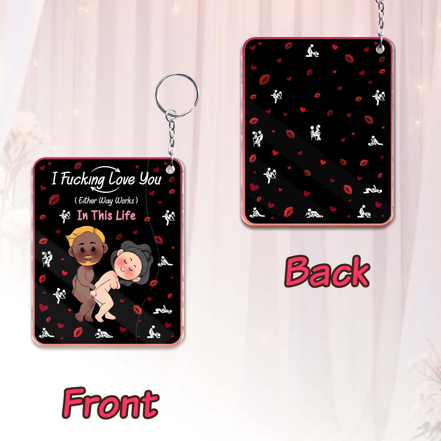 Personalized Couple Hidden Slider Keychain – Romantic Surprise Gift