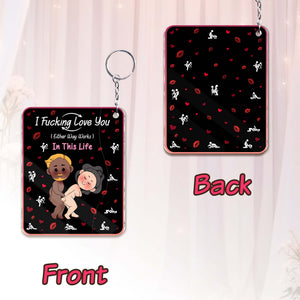 Personalized Couple Hidden Slider Keychain – Romantic Surprise Gift