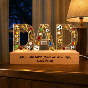 Personalized Dad LED Lamp – Custom Gift for Dad, Father's Day Celebration & Home Decor