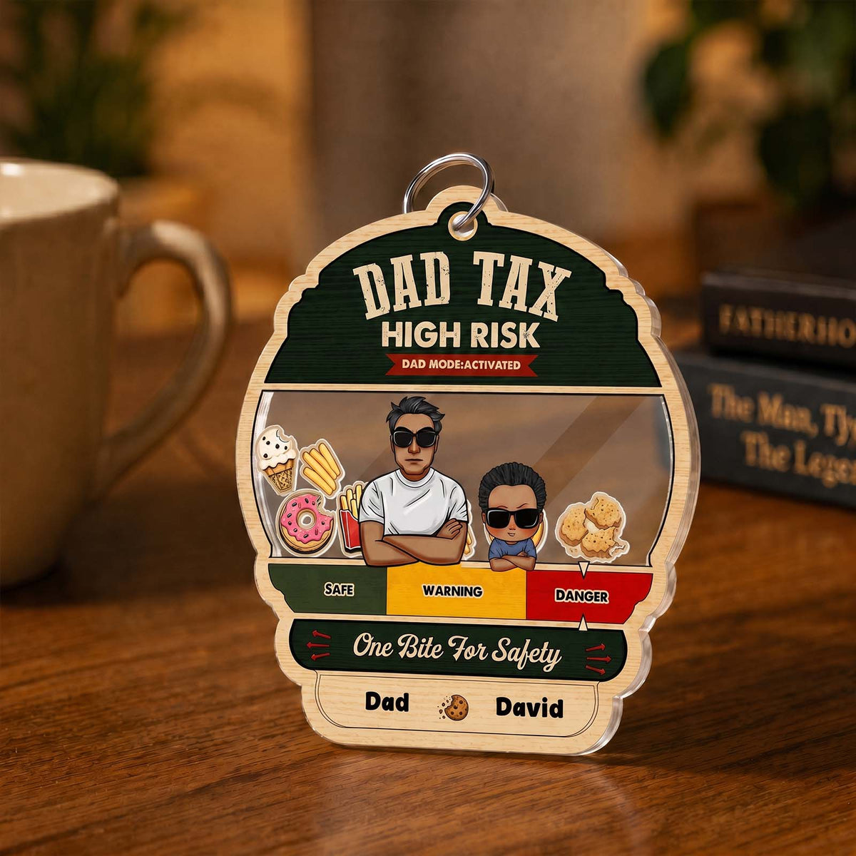 Dad Tax Shaking Keychain - Personalized Father's Day Gift for Dad, Father, Grandpa & Papa, Custom Acrylic Keychain