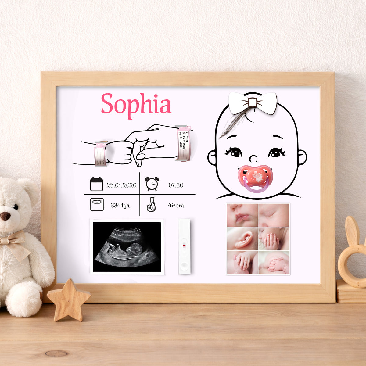 Personalized Wooden Baby Memory Sign – Baby’s First Moments Keepsake