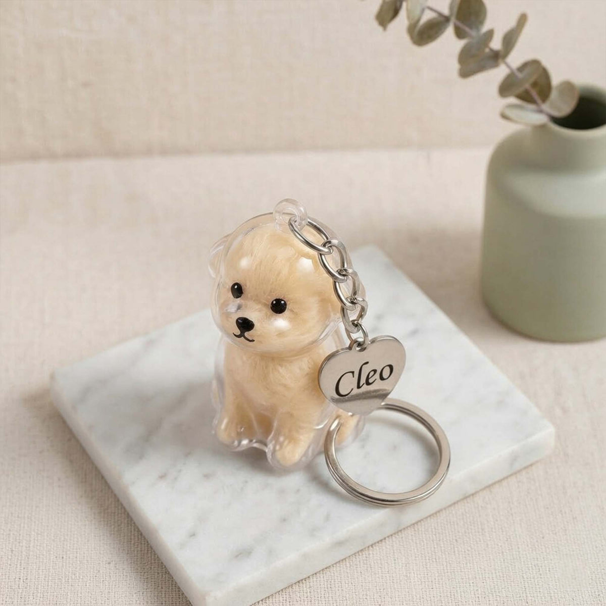 A Piece of Your Pet Forever – Personalized Pet Fur Keepsake Holder with Name Tag