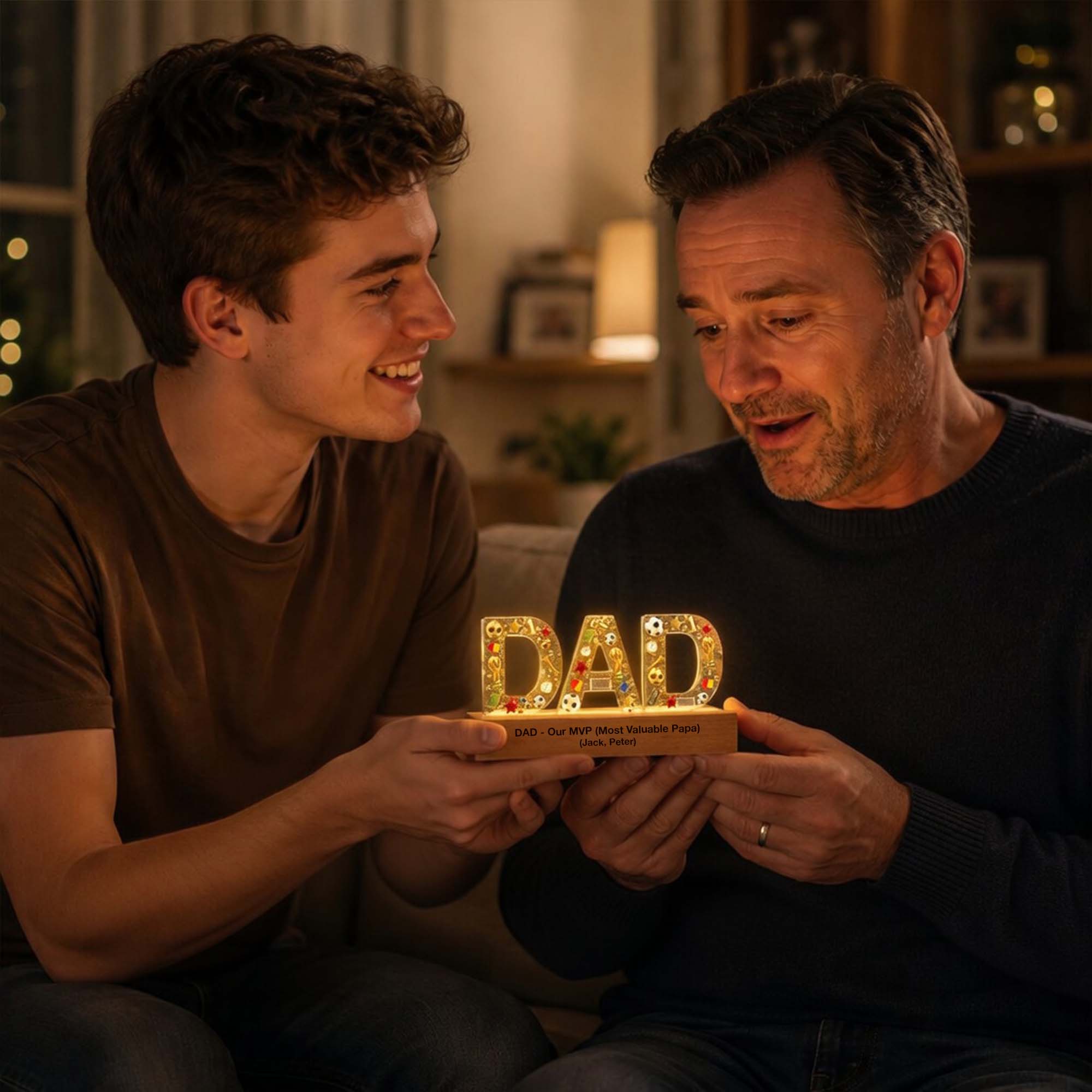 Personalized Dad LED Lamp – Custom Gift for Dad, Father's Day Celebration & Home Decor