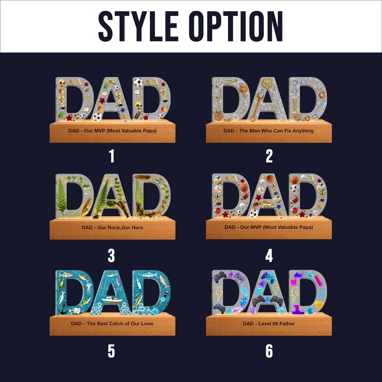 Personalized Dad LED Lamp – Custom Gift for Dad, Father's Day Celebration & Home Decor
