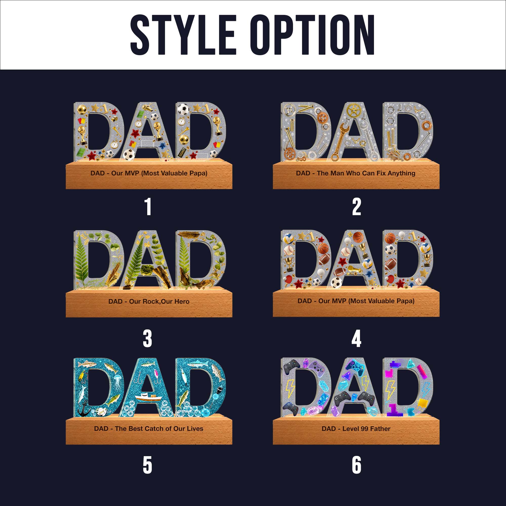 Personalized Dad LED Lamp – Custom Gift for Dad, Father's Day Celebration & Home Decor