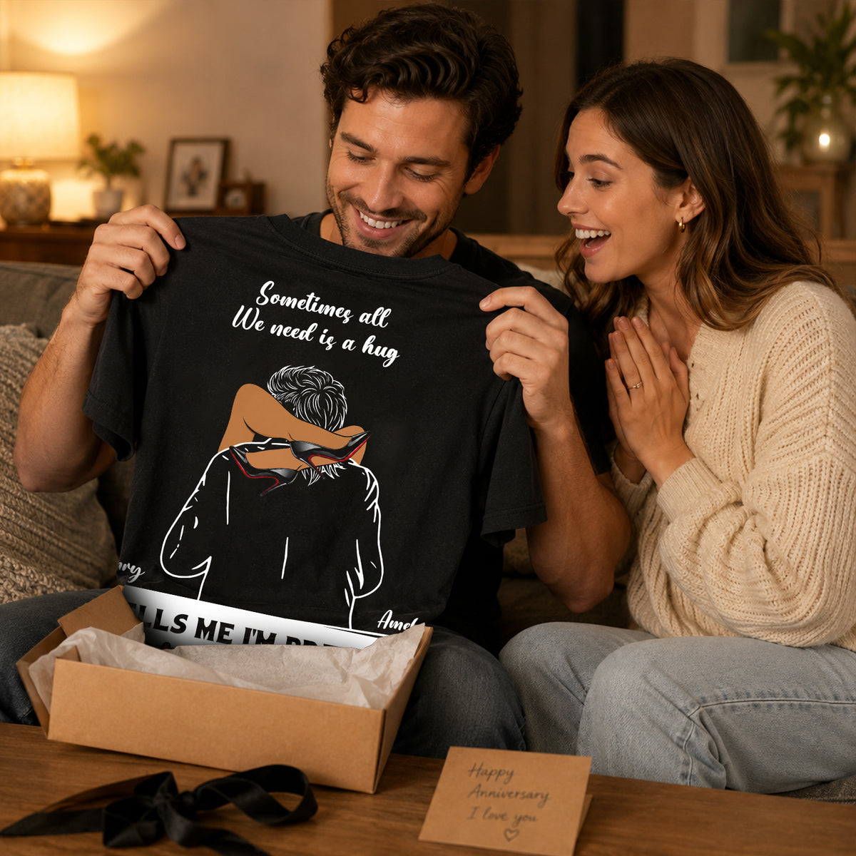 Personalized Couple T-Shirt, Funny Romantic Gift for Boyfriend or Husband