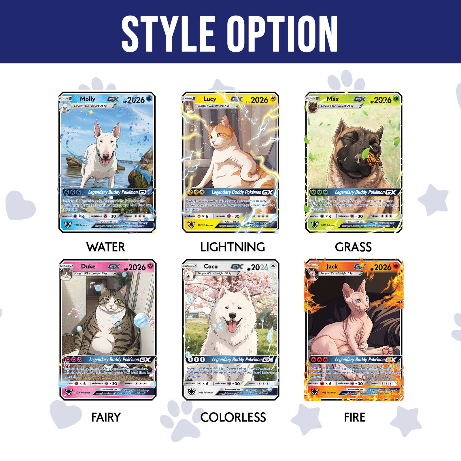 Custom Your Pet as a Pokemon Card, Pet as Pokemon Card, Personalized Anime Dog Portrait, Pet Lover Gift, Pet memorial, Dog Gift, Cat Gift