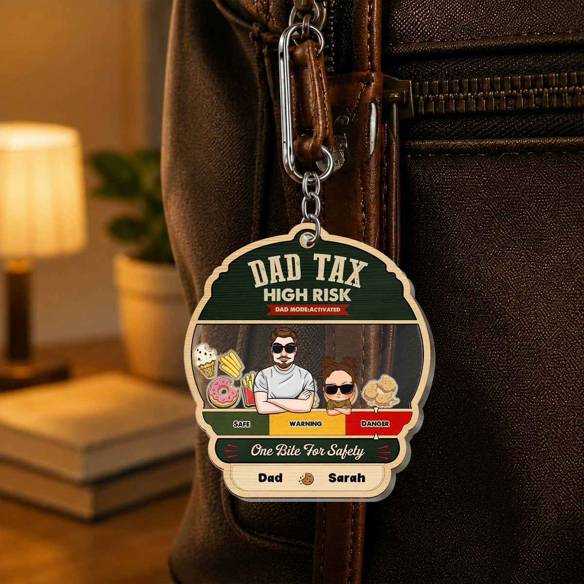 Dad Tax Shaking Keychain - Personalized Father's Day Gift for Dad, Father, Grandpa & Papa, Custom Acrylic Keychain
