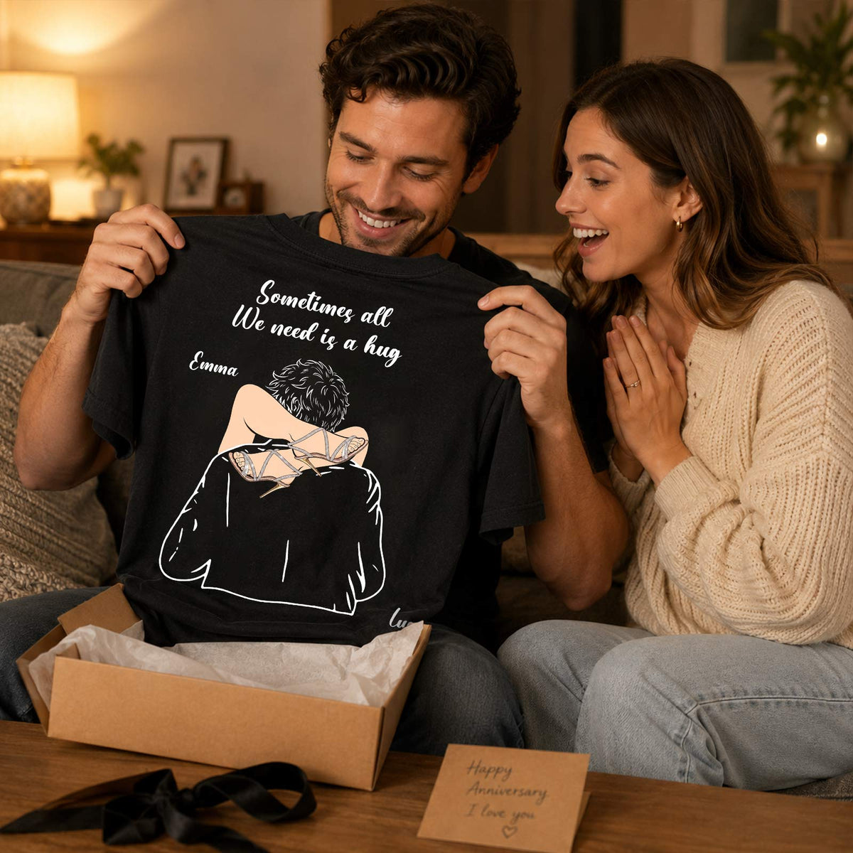 T-shirt personnalisé pour couple, cadeau romantique et amusant pour un petit ami ou un mari