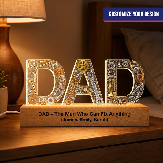 Personalized Dad LED Lamp – Custom Gift for Dad, Father's Day Celebration & Home Decor