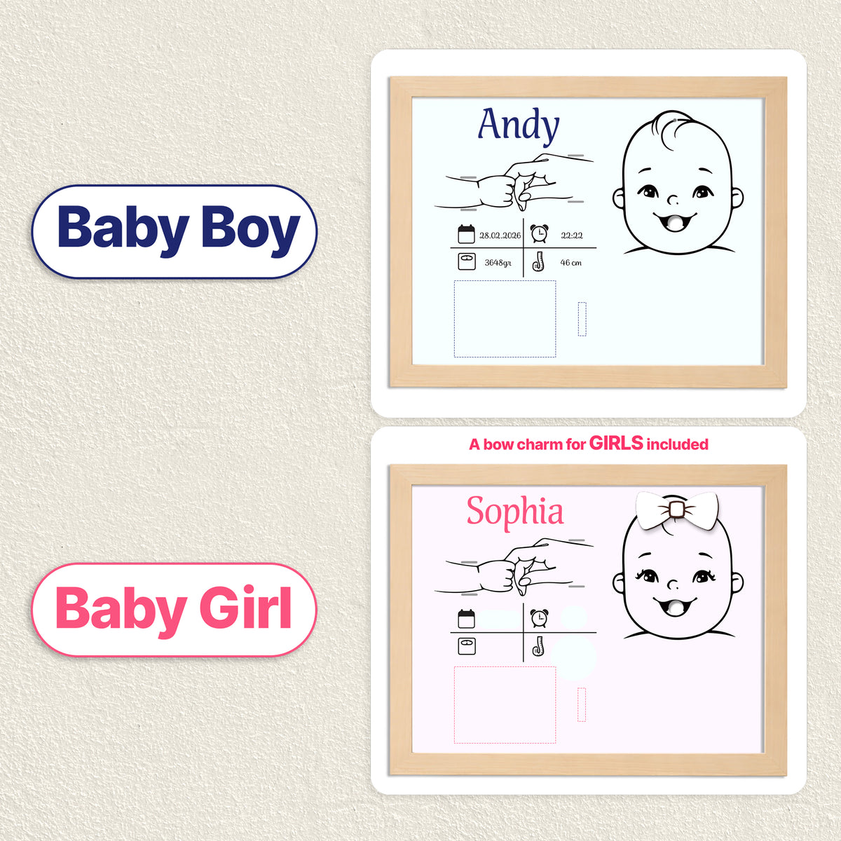 Personalized Wooden Baby Memory Sign – Baby’s First Moments Keepsake