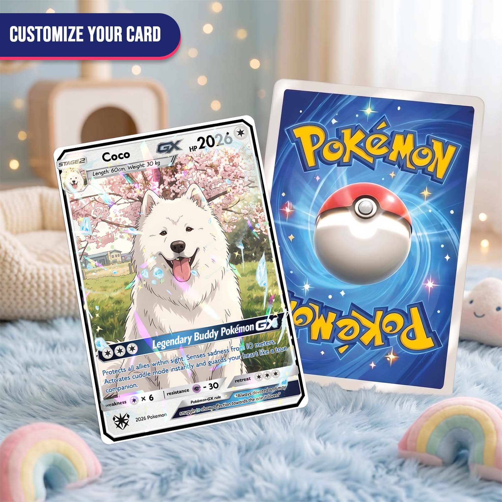 Custom Your Pet as a Pokemon Card, Pet as Pokemon Card, Personalized Anime Dog Portrait, Pet Lover Gift, Pet memorial, Dog Gift, Cat Gift