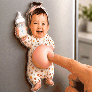 Custom 3D Baby Face Squishy Belly Fridge Magnet, Personalized Baby Keepsake Gift for Mom & Dad