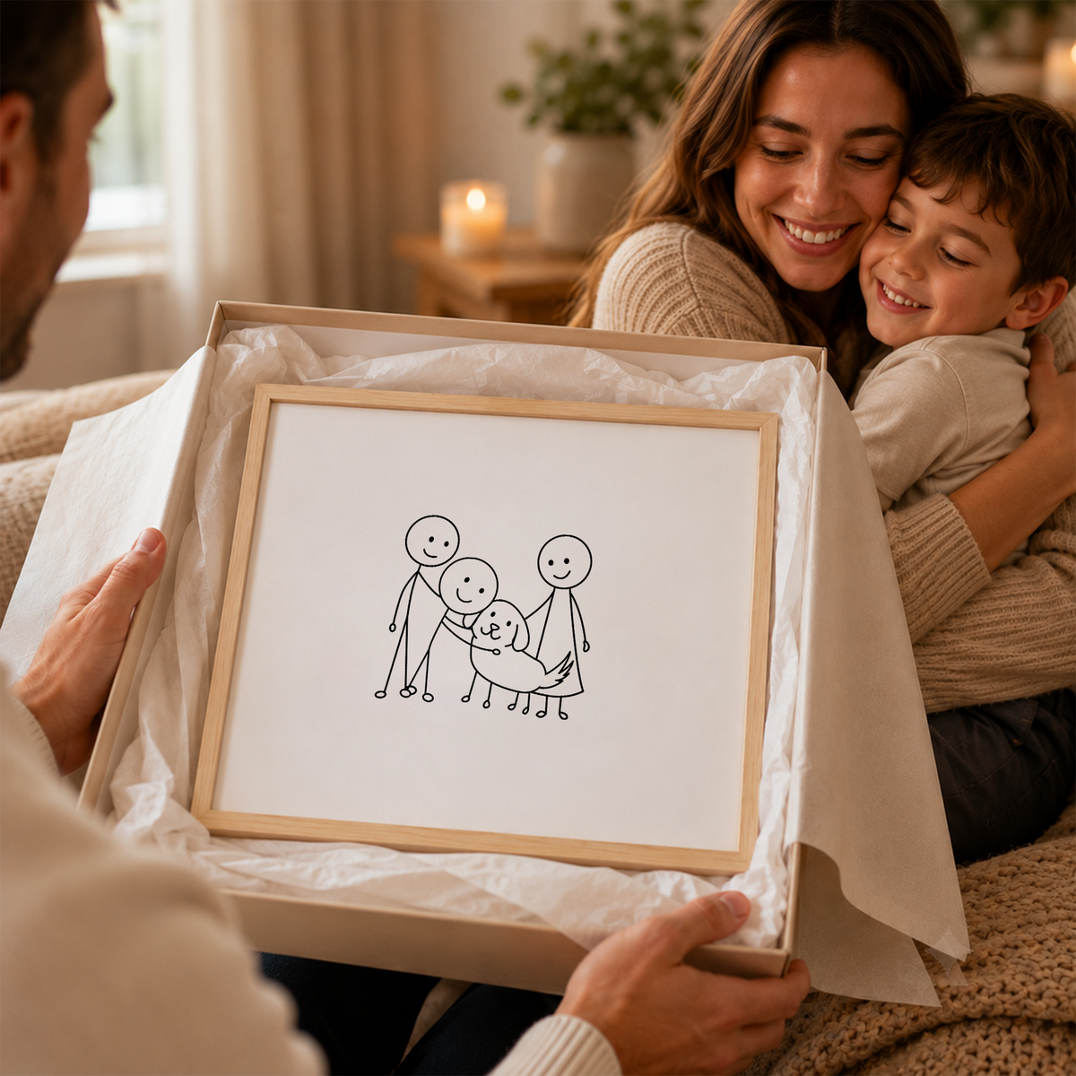 Personalized Baby & Pet Hair Keepsake Frame – Custom Family Portrait with Real Hair, Unique Nursery Gift for Family, Kids