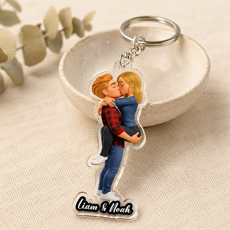 Personalized Couple Acrylic Keychain - A Custom Keepsake of Your Love