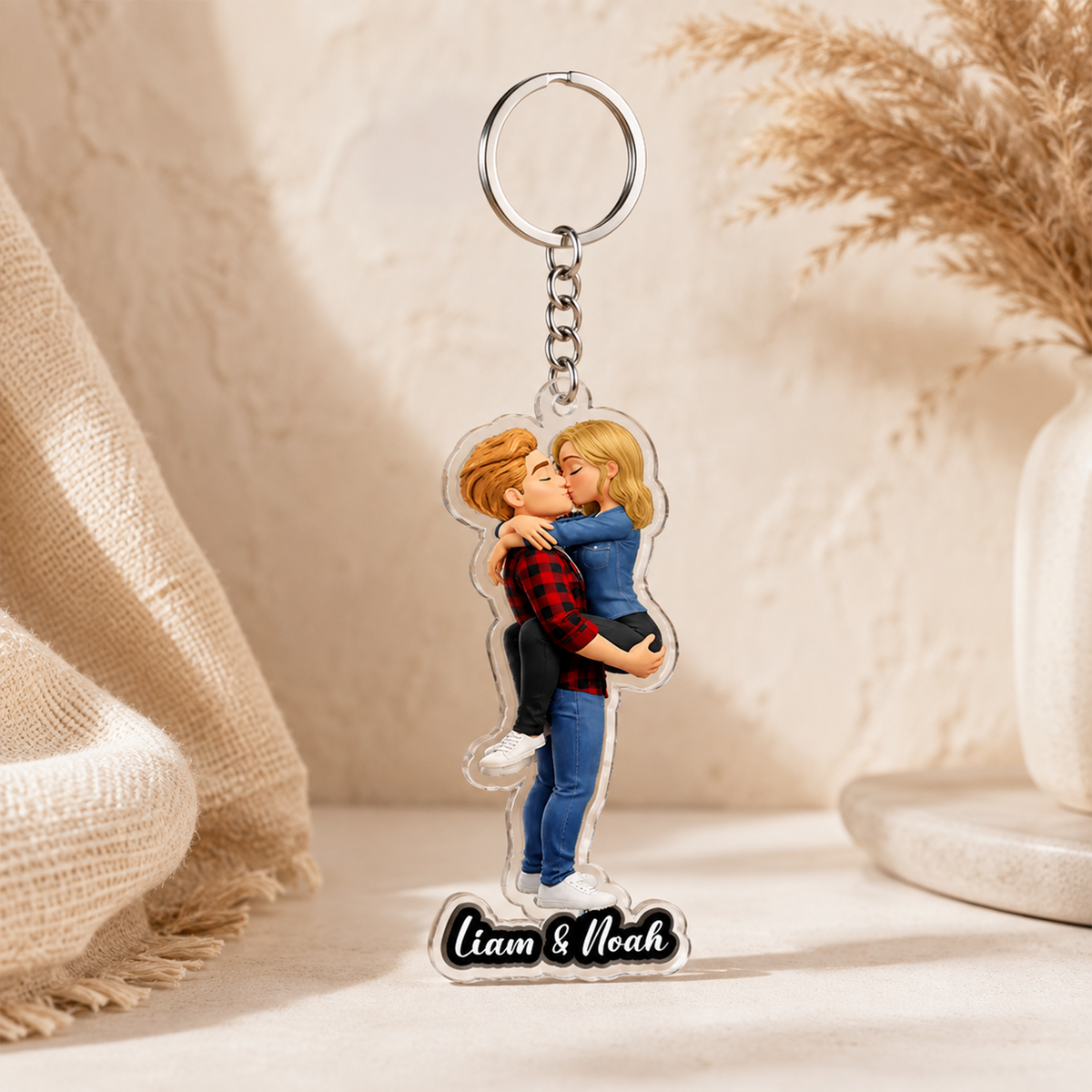 Personalized Couple Acrylic Keychain - A Custom Keepsake of Your Love