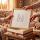 Personalized Baby & Pet Hair Keepsake Frame – Custom Family Portrait with Real Hair, Unique Nursery Gift for Family, Kids