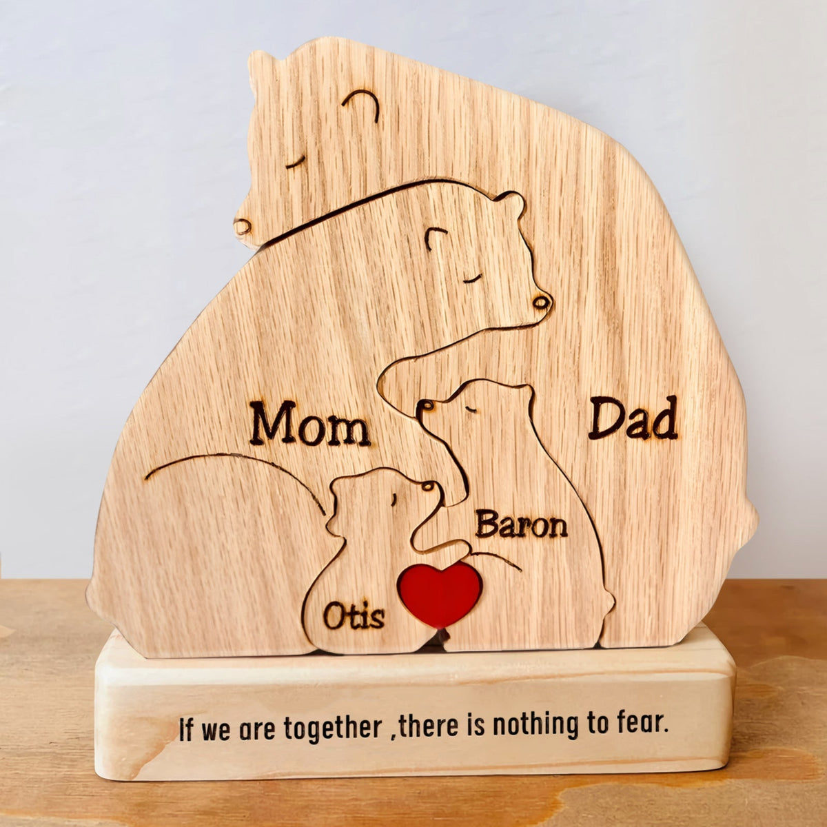 Famille - Famille d'ours - Puzzle en bois personnalisé