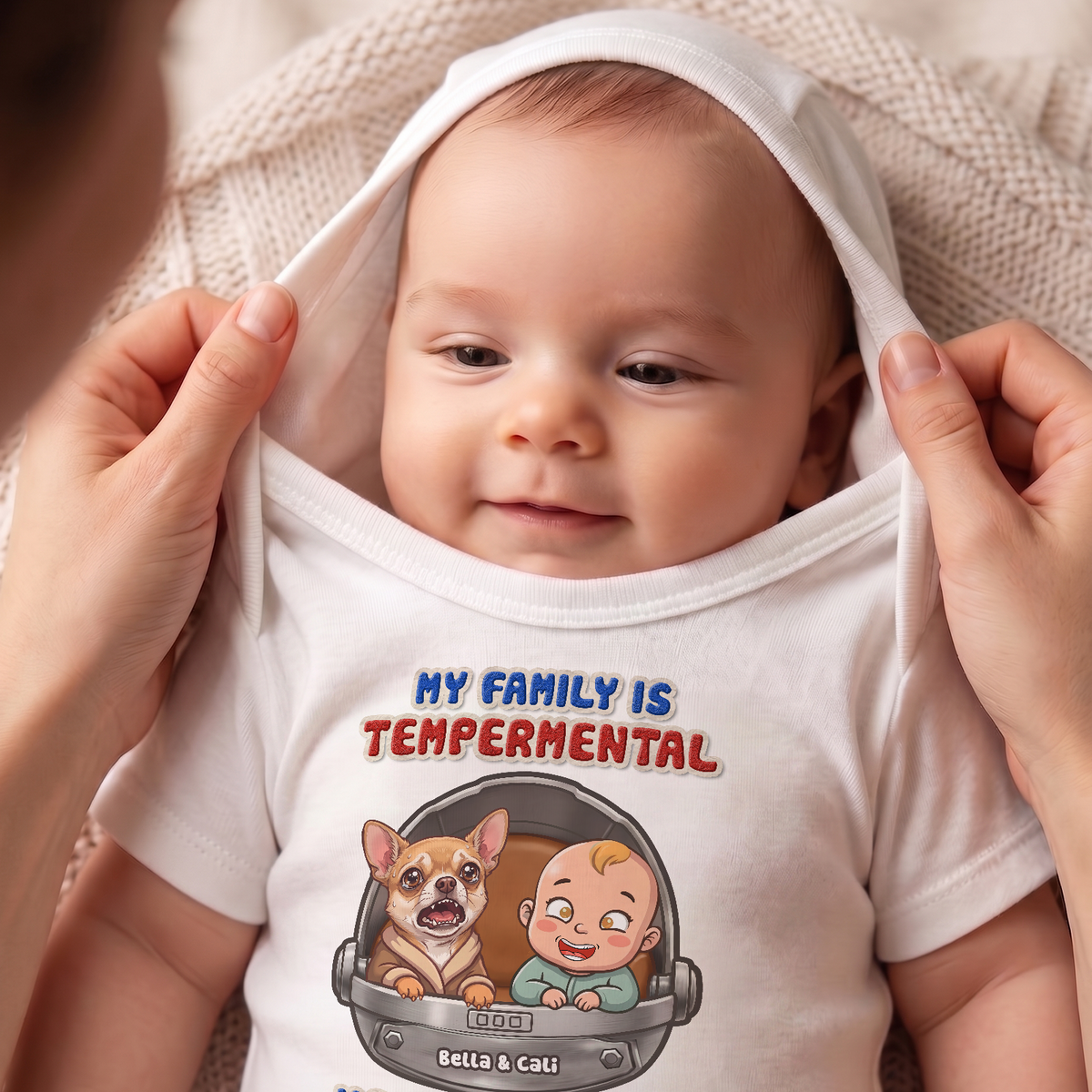 Personalized Baby Yoda Baby Bodysuit – Custom Baby & Pet Funny Family Outfit