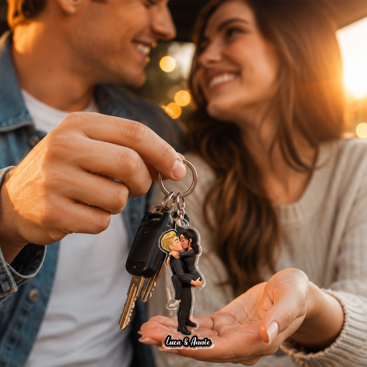Personalized Couple Acrylic Keychain - A Custom Keepsake of Your Love