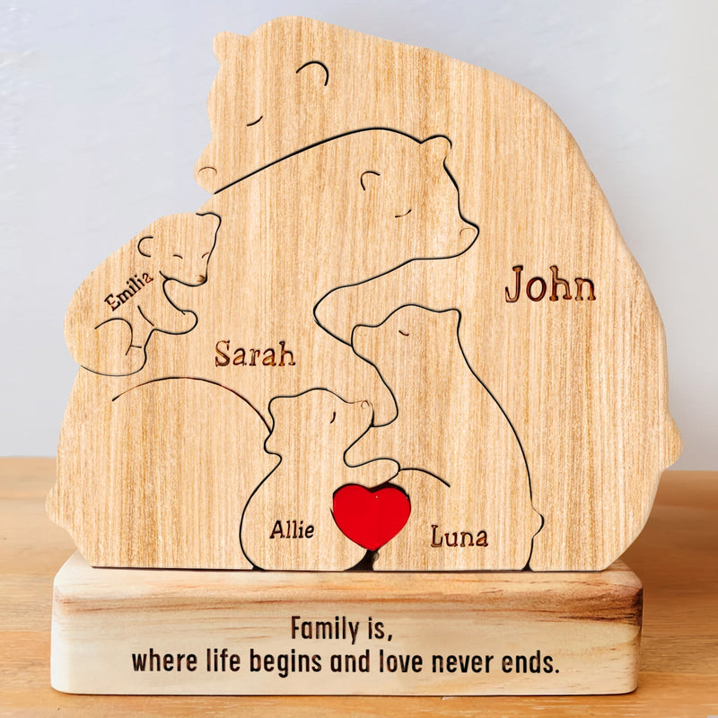 Family - Bear Family - Personalized Wooden Puzzle