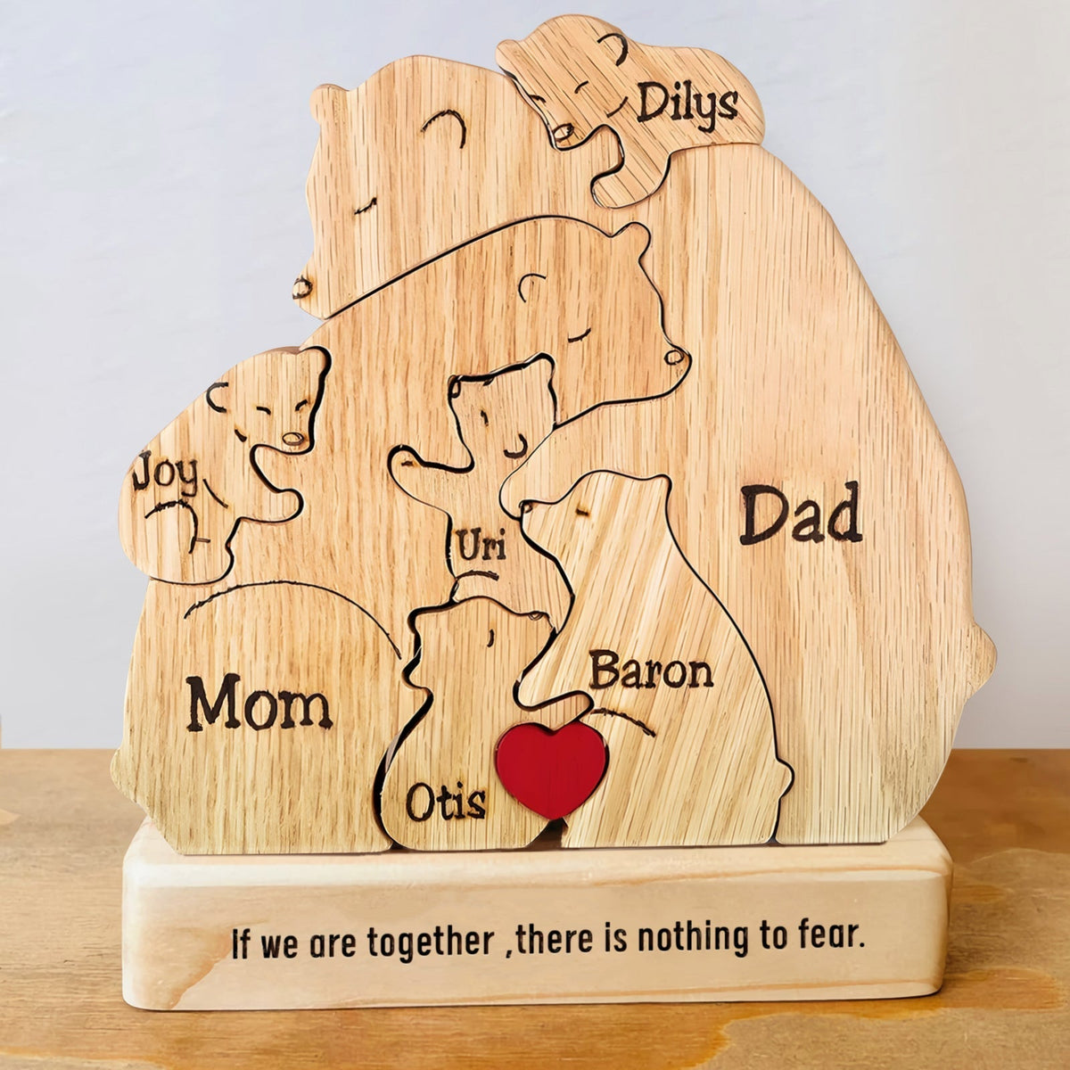 Famille - Famille d'ours - Puzzle en bois personnalisé