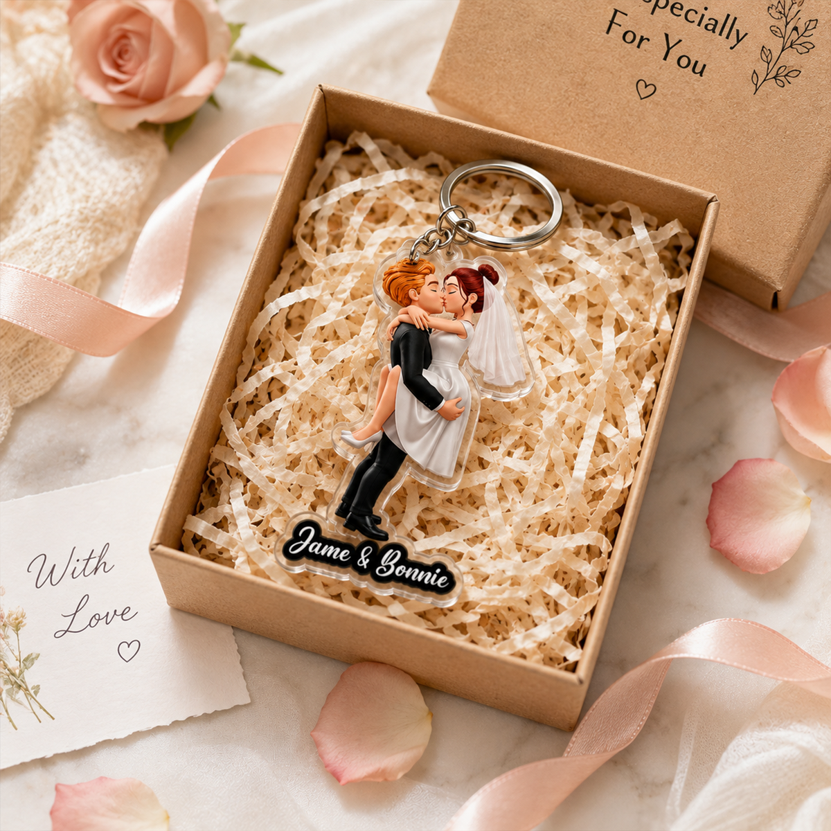 Personalized Couple Acrylic Keychain - A Custom Keepsake of Your Love