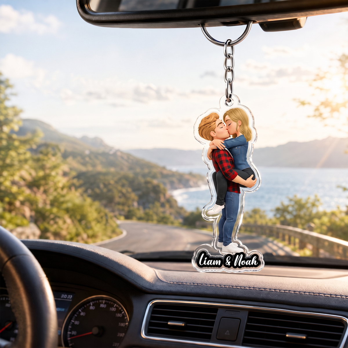 Personalized Couple Acrylic Keychain - A Custom Keepsake of Your Love
