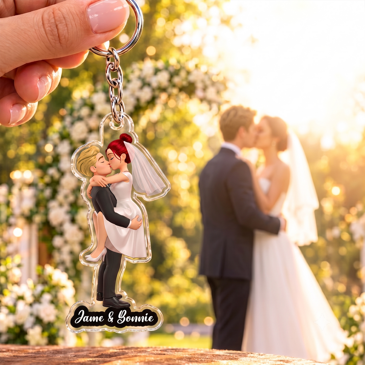 Personalized Couple Acrylic Keychain - A Custom Keepsake of Your Love